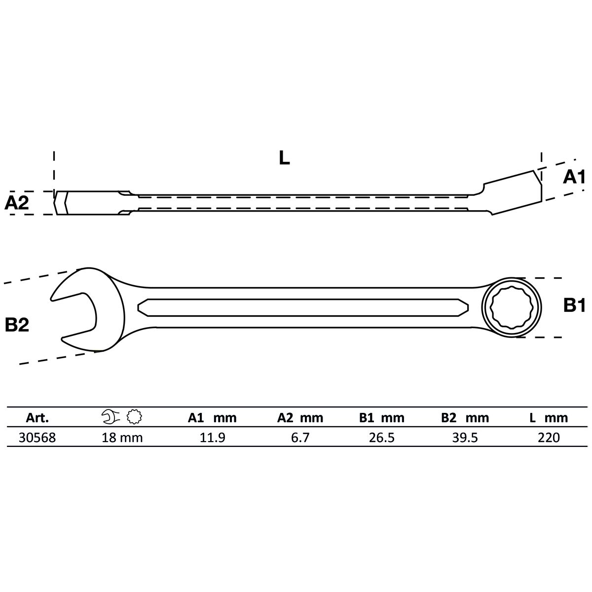 Llave combinada | 18 mm