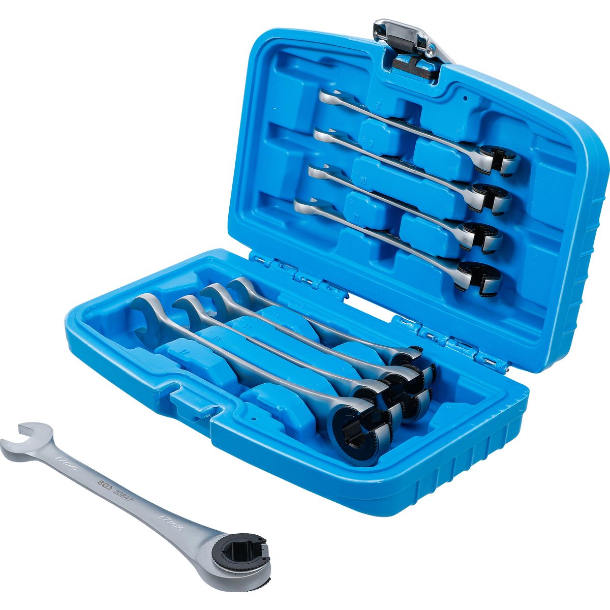 Ratchet Combination Wrench Set | open | 8 - 17 mm | 9 pcs.