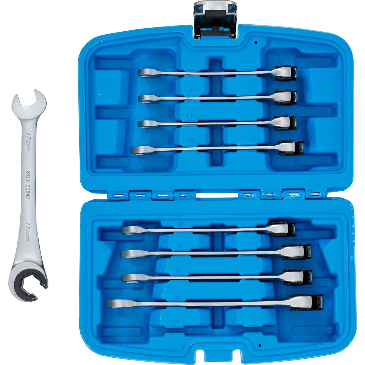 Ratchet Combination Wrench Set | open | 8 - 17 mm | 9 pcs.