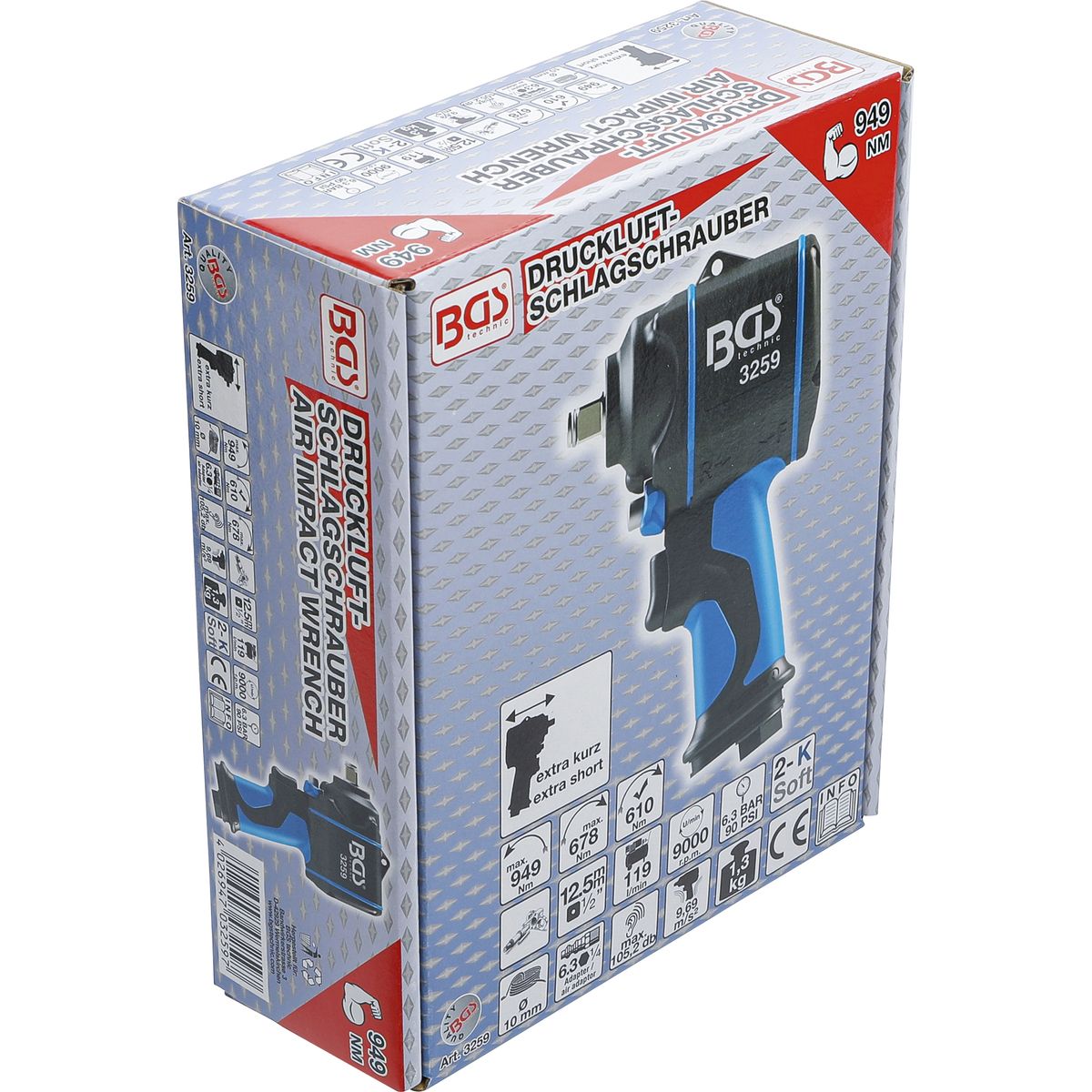 Air Impact Wrench | 12.5 mm (1/2") | 949 Nm