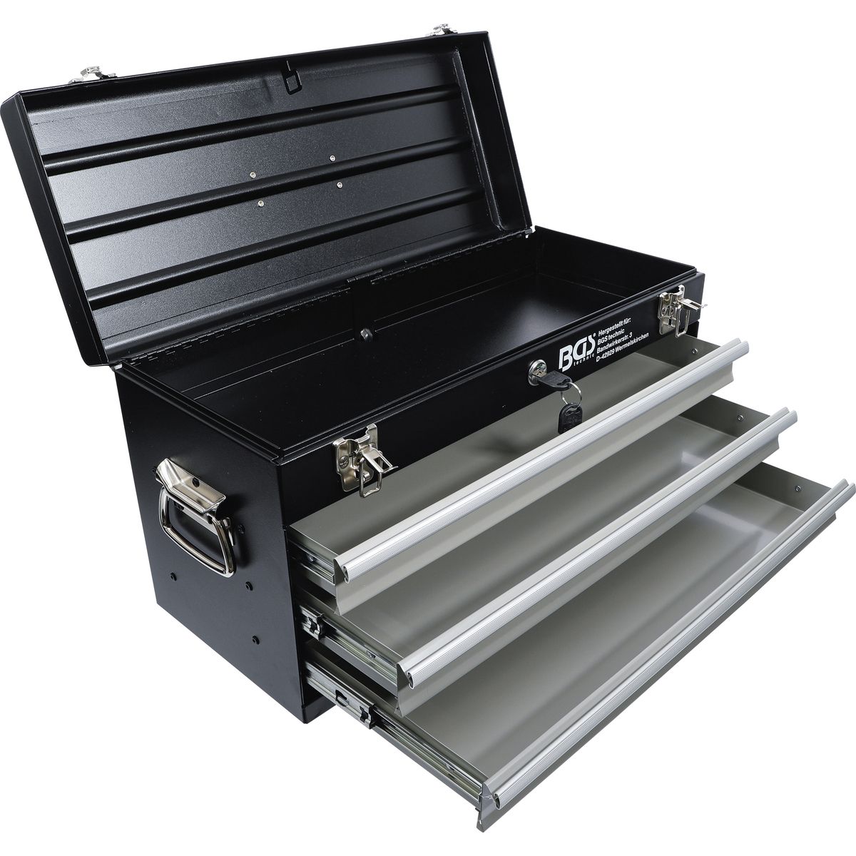 Metal Tool Case, empty | 3 Drawers