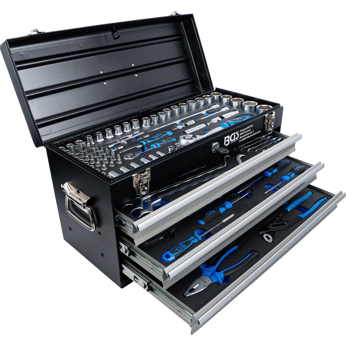 Metal workshop Tool Case | 3 Drawers | with 143 Tools