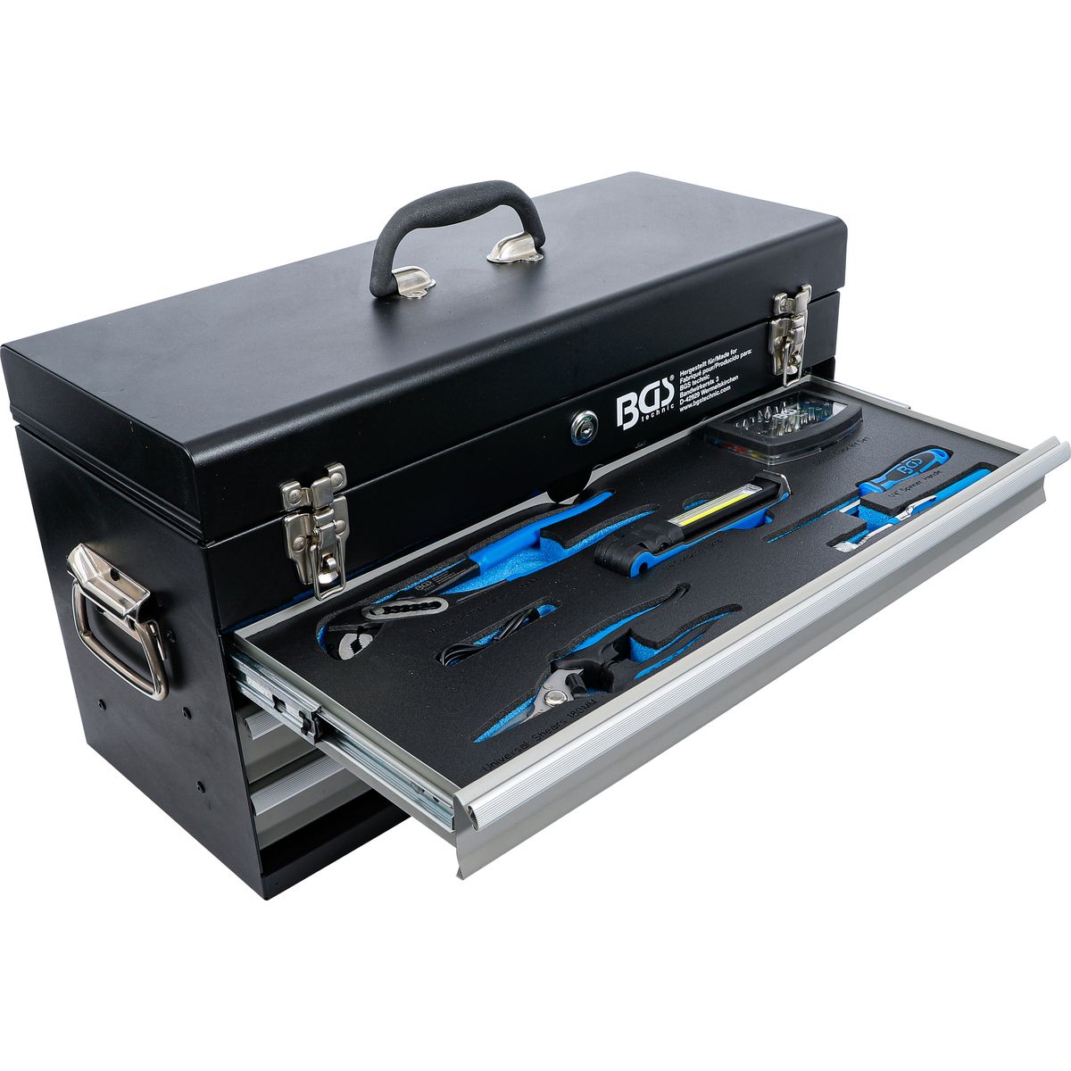 Electricians-Metal Workshop Tool Case | 3 Drawers | with 147 Tools