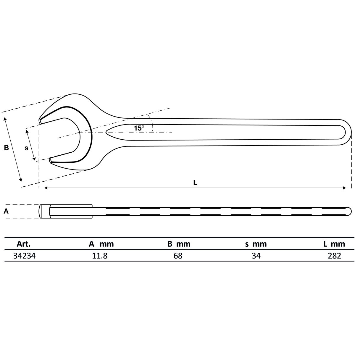 Clé à fourche | DIN 894 | 34 mm