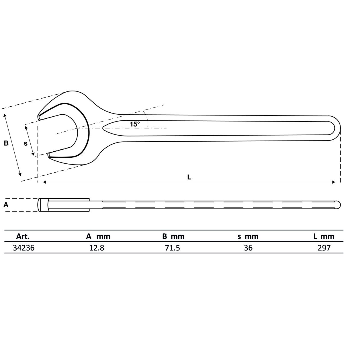 Clé à fourche | DIN 894 | 36 mm