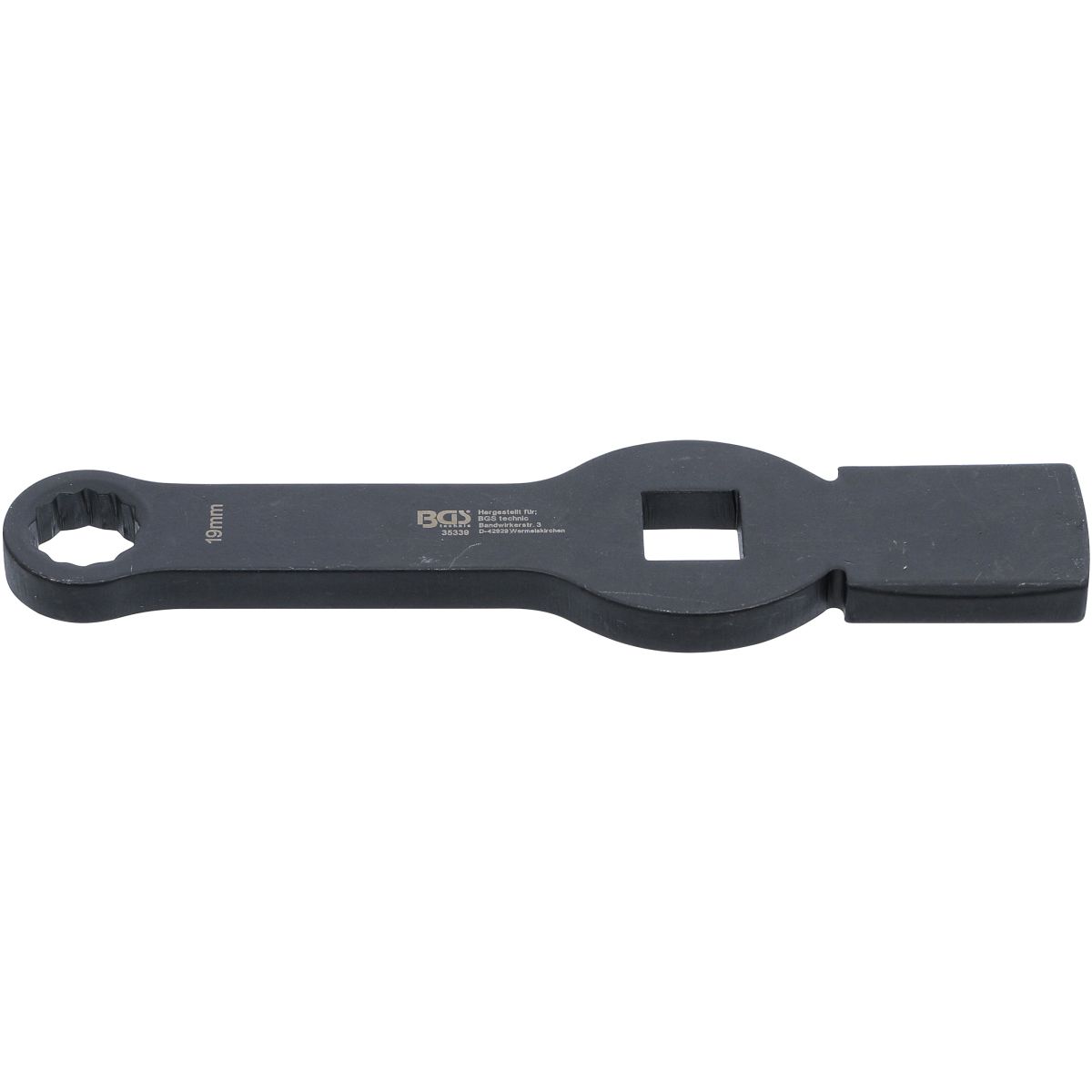 Slogging Ring Spanner | 12-point | with 2 Striking Faces | 19 mm