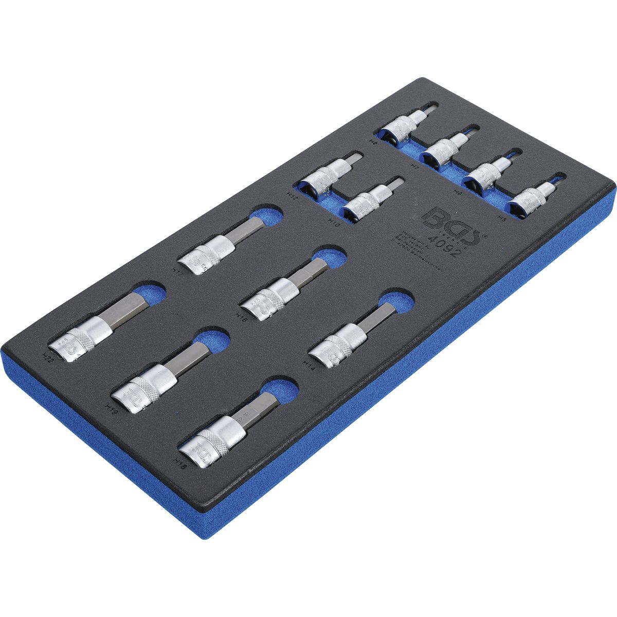 Tool Tray 1/3: Bit Socket Set | internal Hexagon | 12.5 mm (1/2") | 12 pcs.