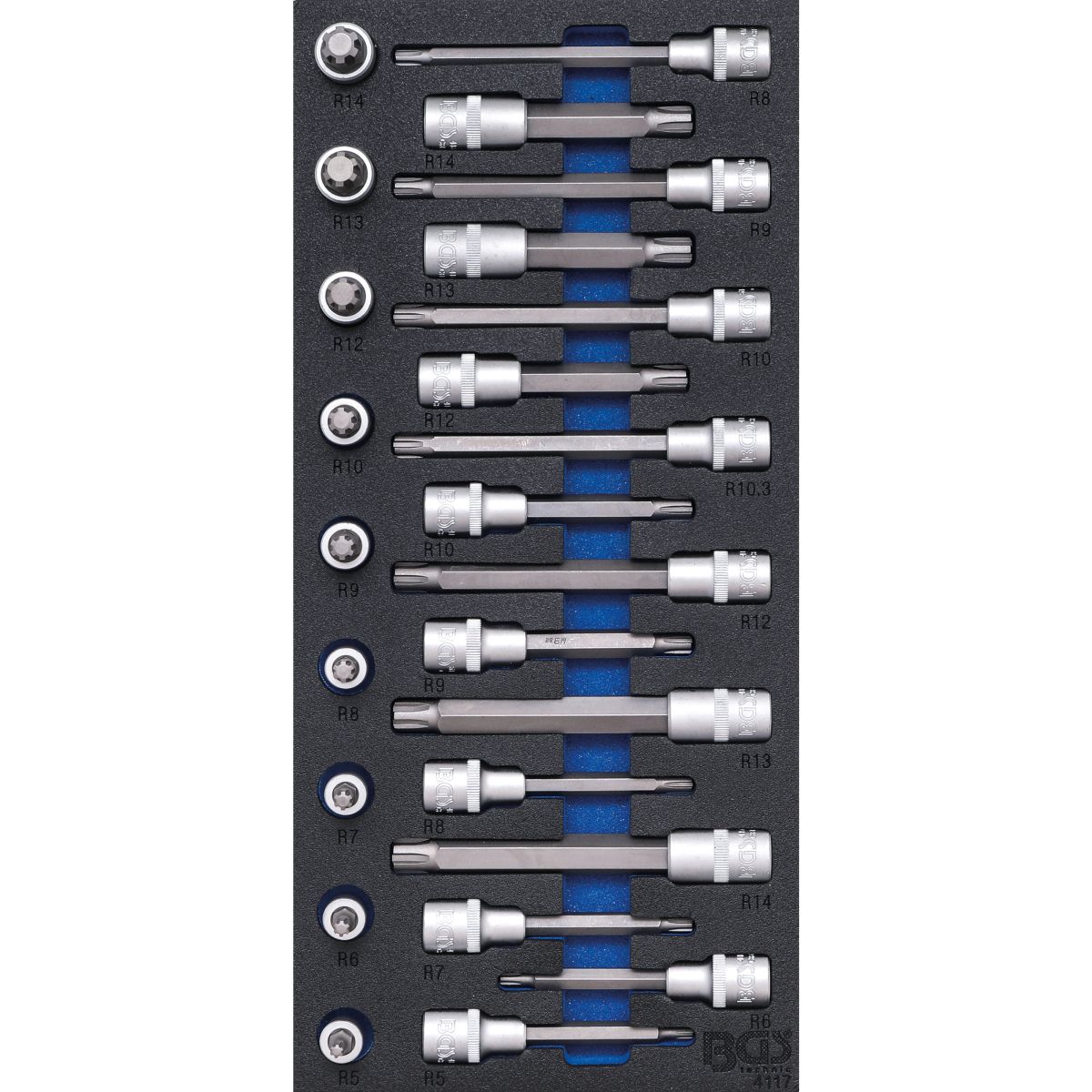 Tool Tray 1/3: Bit Socket Set | 12.5 mm (1/2") | Spline (for RIBE) | 25 pcs.