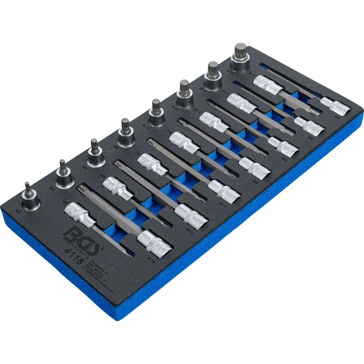 Tool Tray 1/3: Bit Socket Set | 12.5 mm (1/2") | Spline (for XZN) | 22 pcs.