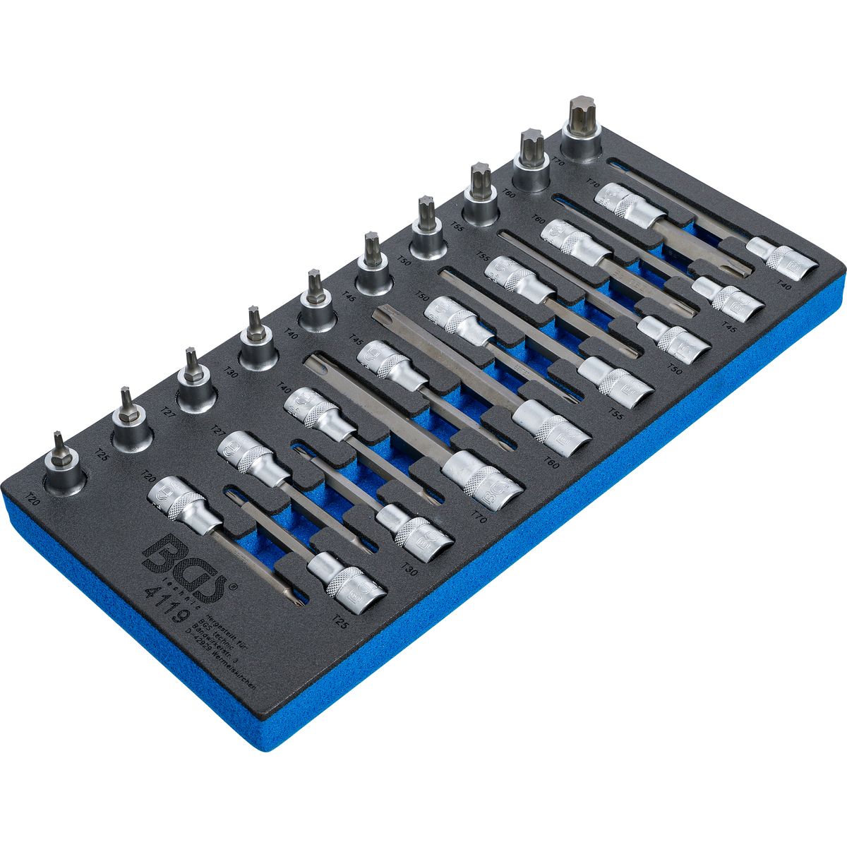 Tool Tray 1/3: Bit Socket Set | 12.5 mm (1/2") | T-Star (for Torx) | 26 pcs.