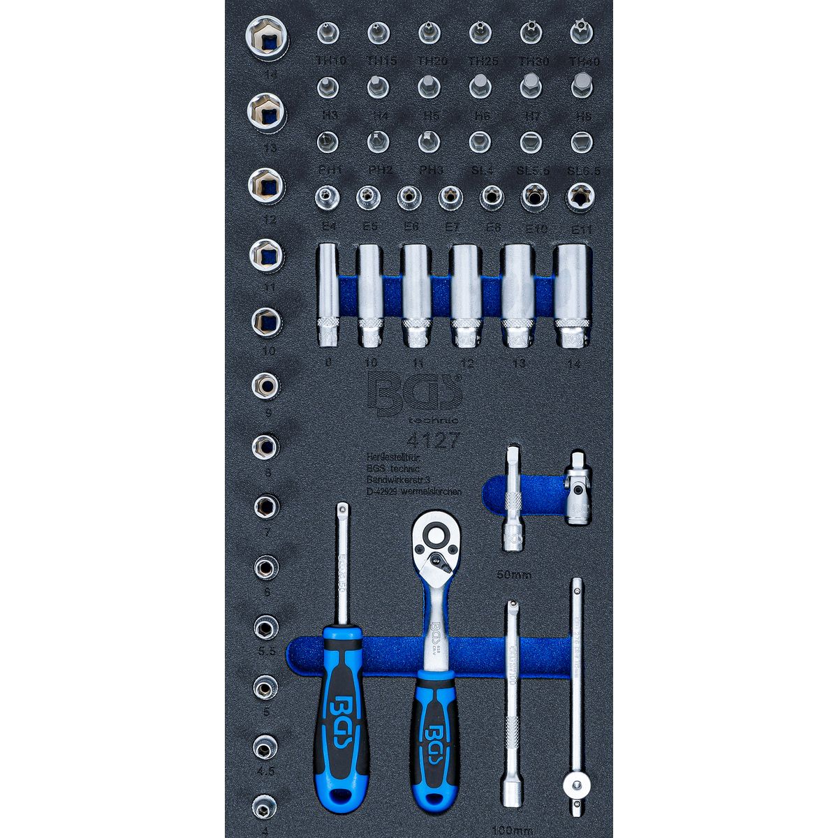 Tool Tray 1/3: Socket Set | 6.3 mm (1/4 ") | 50 pcs.