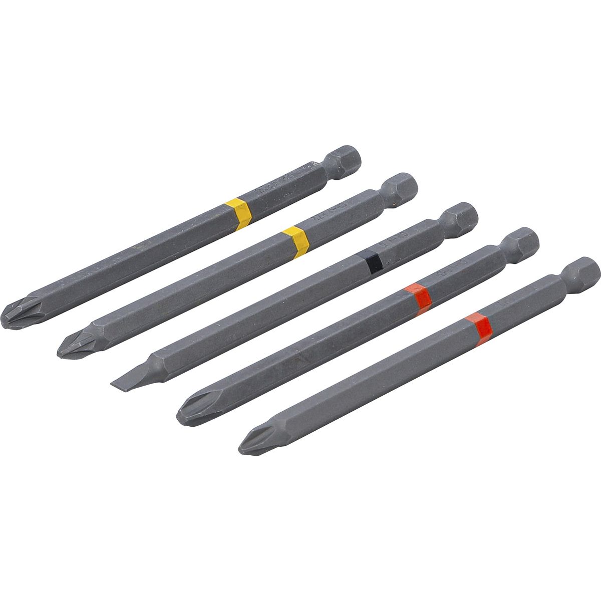 Bit-Set | 6.3 mm (1/4") Drive | Cross Slot PH, Cross Slot PZ, Slot SL | Length 110 mm | 5 pcs.