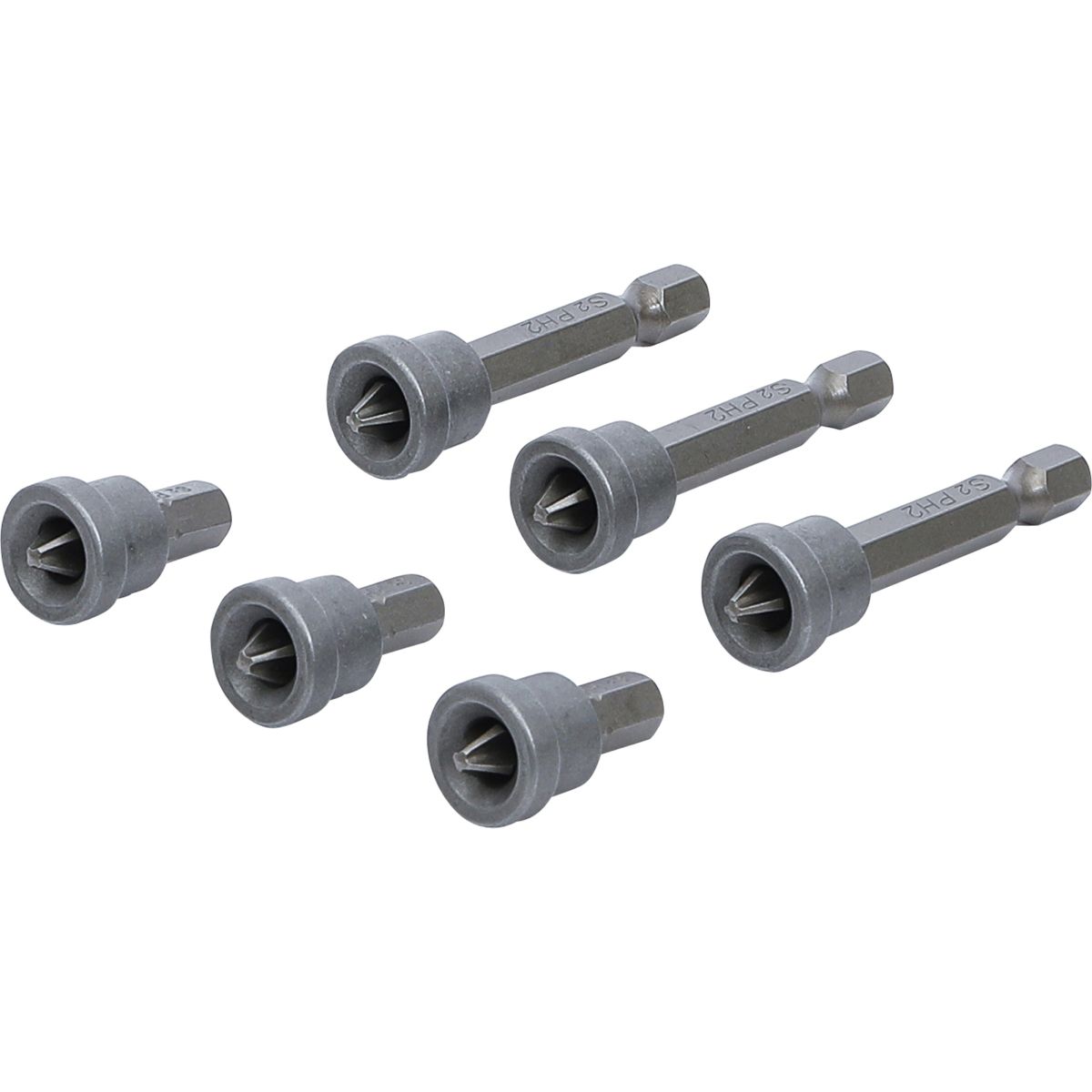 Bit Set with Depth Stop | for Plasterboard | 6.3 mm (1/4") Drive | Cross Slot PH 2 | 6 pcs.