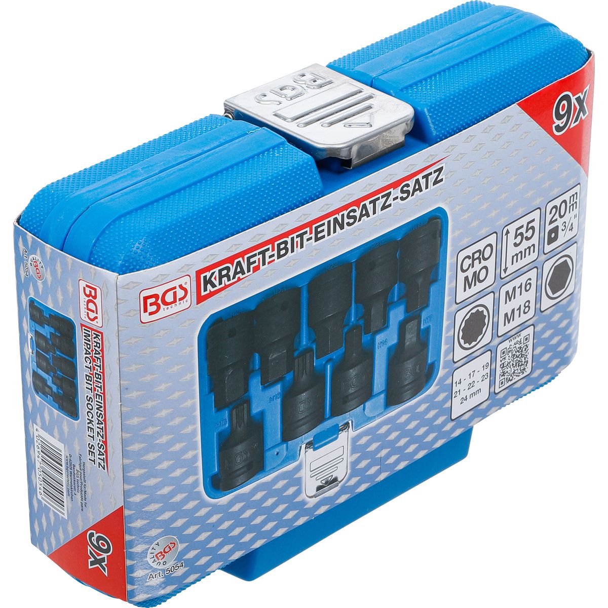 Impact Bit Socket Set | 20 mm (3/4") Drive | internal Hexagon, internal spline (for XZN) | 9 pcs.