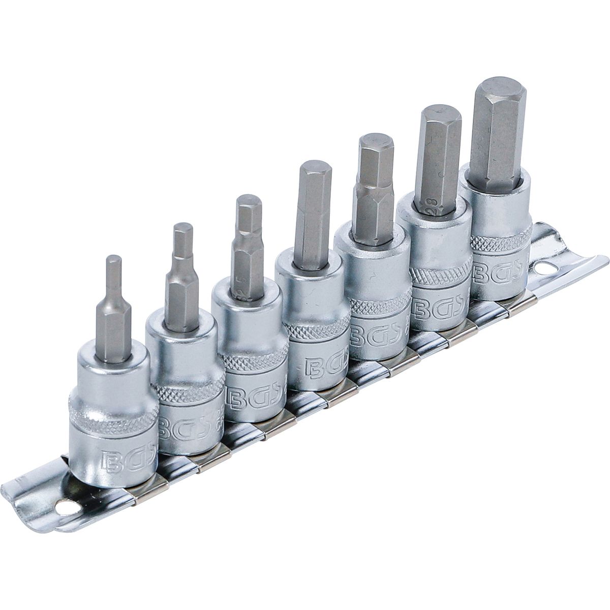 Bit Socket Set | 10 mm (3/8") Drive | internal Hexagon 3 - 10 mm | 7 pcs.