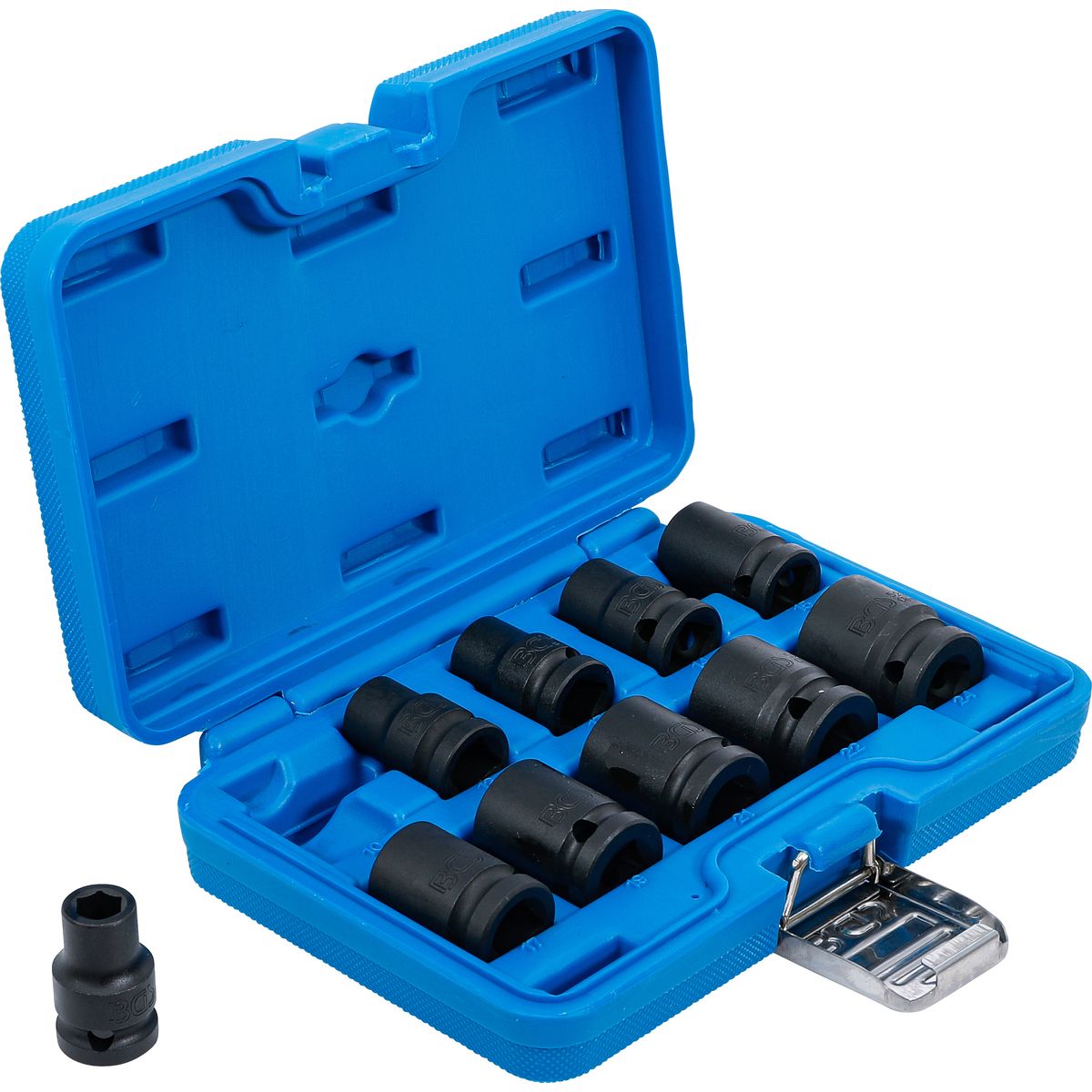 Impact Socket Set, Hexagon | 12.5 mm (1/2") Drive | 10 - 24 mm | 10 pcs.