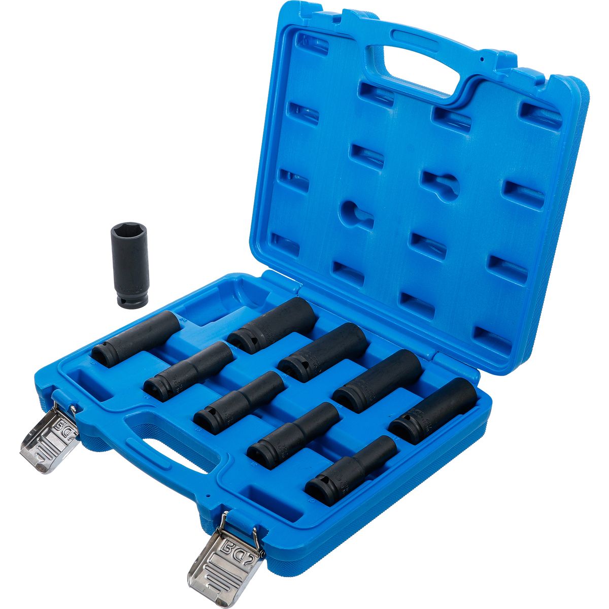 Impact Socket Set, Hexagon, deep | 12.5 mm (1/2") Drive | 10 - 24 mm | 10 pcs.