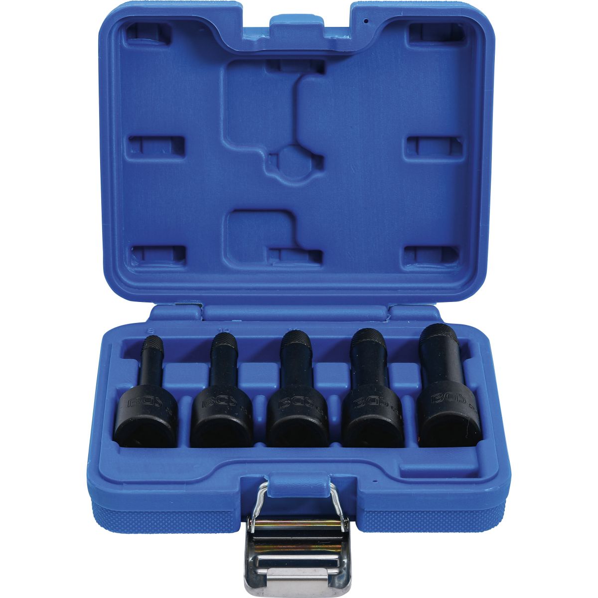 Twist Socket Set (Spiral Profile) / Screw Extractor | 12.5 mm (1/2") Drive | 8 - 16 mm | 5 pcs.