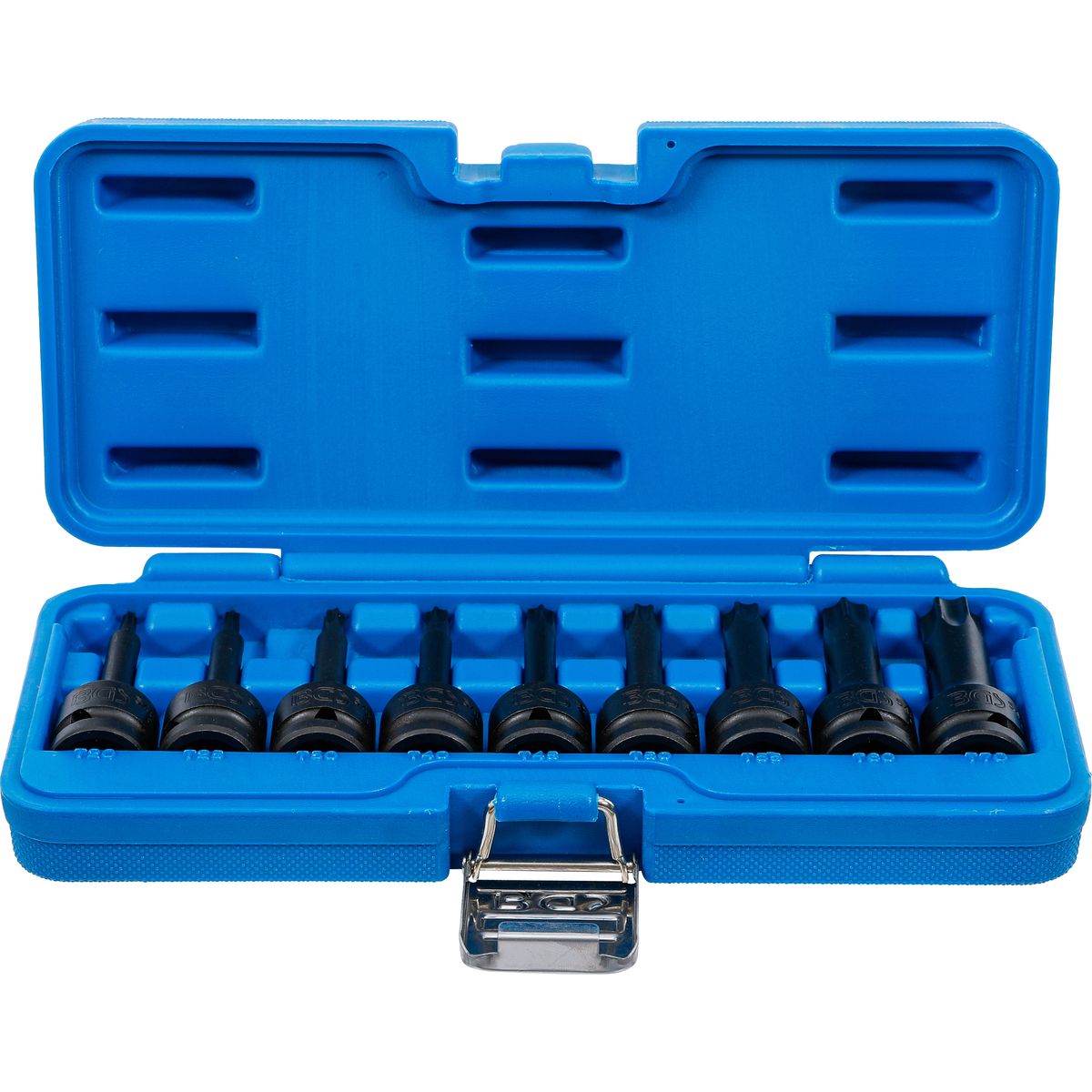 Impact Bit Socket Set | 12.5 mm (1/2") Drive | T-Star (for Torx) T20 - T70 | 9 pcs.