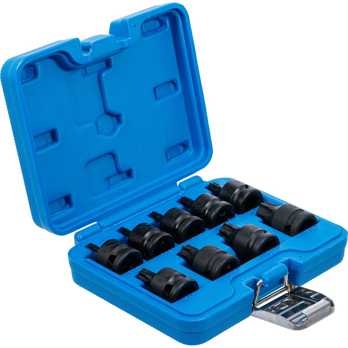 Impact bit Socket Set | 12.5 mm (1/2") Drive | T-Star (for Torx) T20 - T70 | 9 pcs.