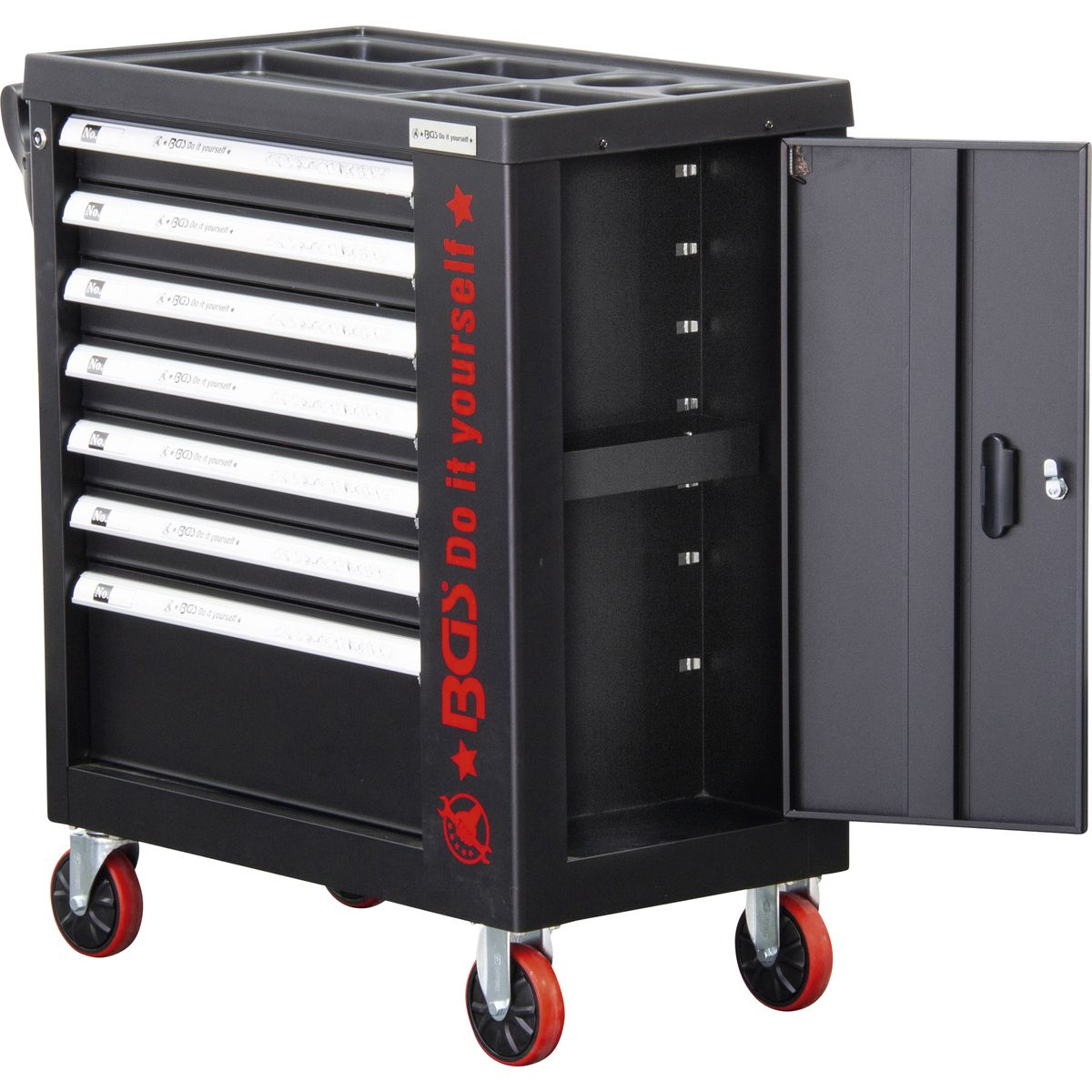 Workshop Trolley | 7 Drawers | 1 Side Door | empty