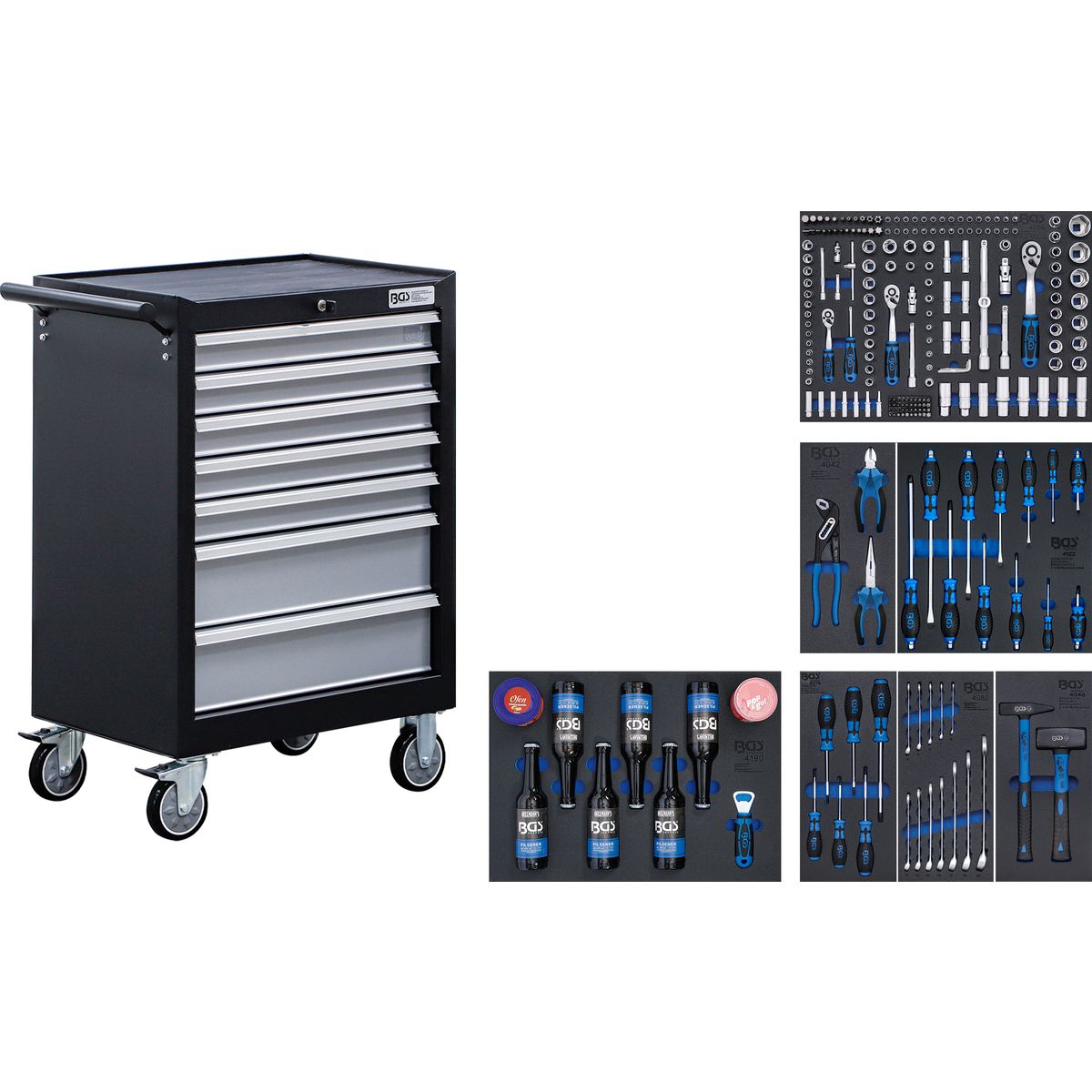 Workshop Trolley | 7 Drawers | with 227 Tools