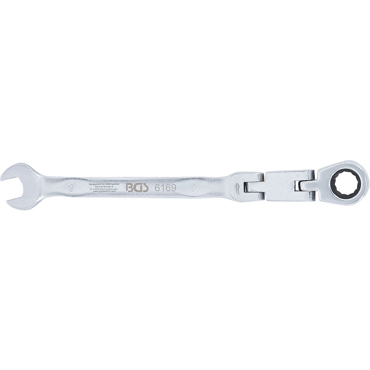 Double-Joint Ratchet Combination Wrench | adjustable | 9 mm
