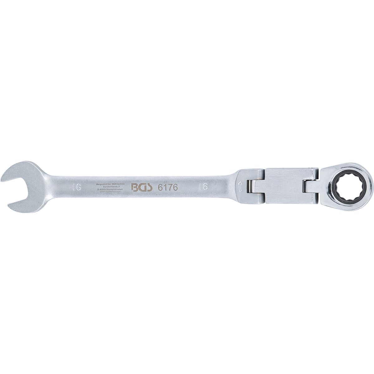 Double-Joint Ratchet Combination Wrench | adjustable | 16 mm