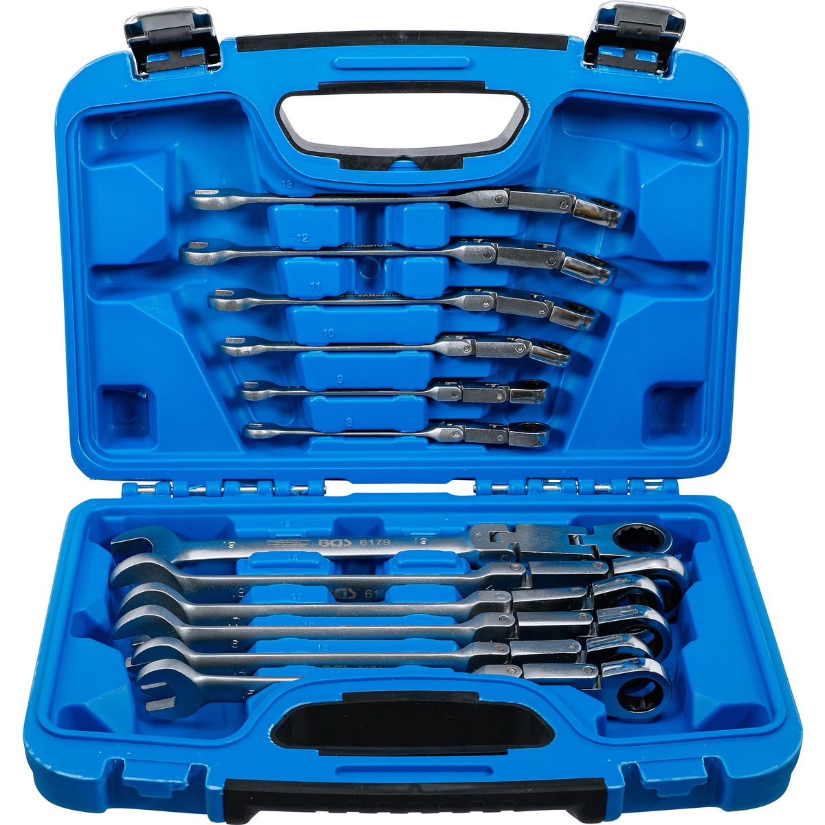 Double-Joint Ratchet Combination Wrench Set | adjustable | 8 - 19 mm | 12 pcs.