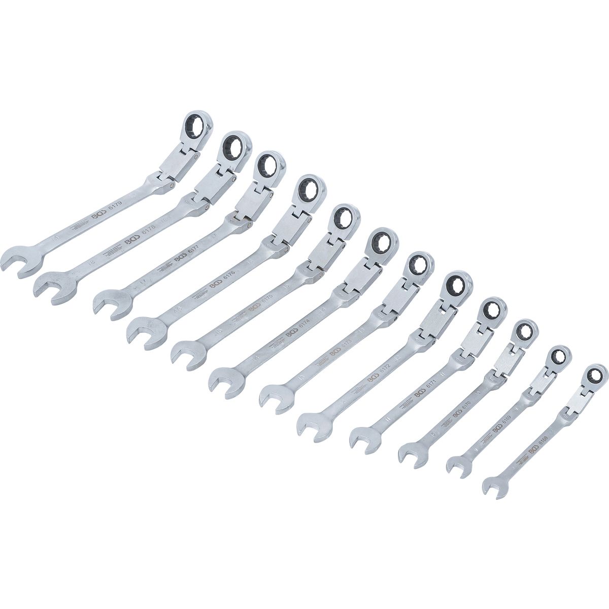 Double-Joint Ratchet Combination Wrench Set | adjustable | 8 - 19 mm | 12 pcs.