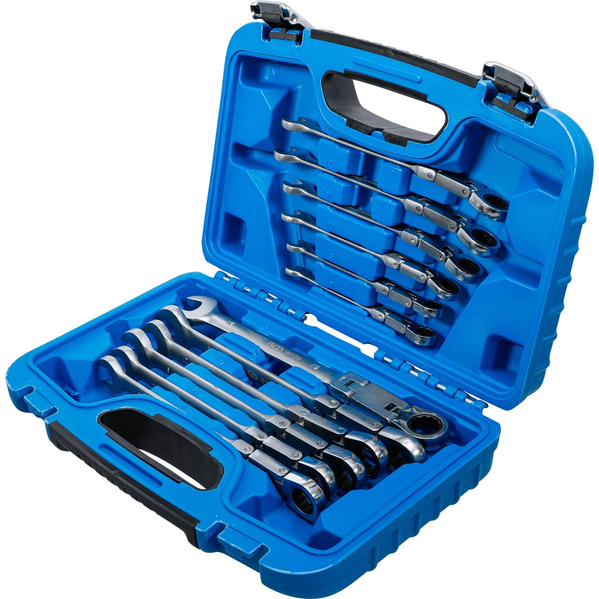 Double-Joint Ratchet Combination Wrench Set | adjustable | 8 - 19 mm | 12 pcs.