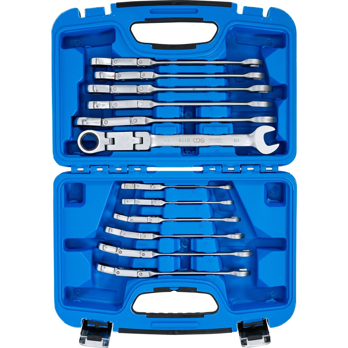 Double-Joint Ratchet Combination Wrench Set | adjustable | 8 - 19 mm | 12 pcs.