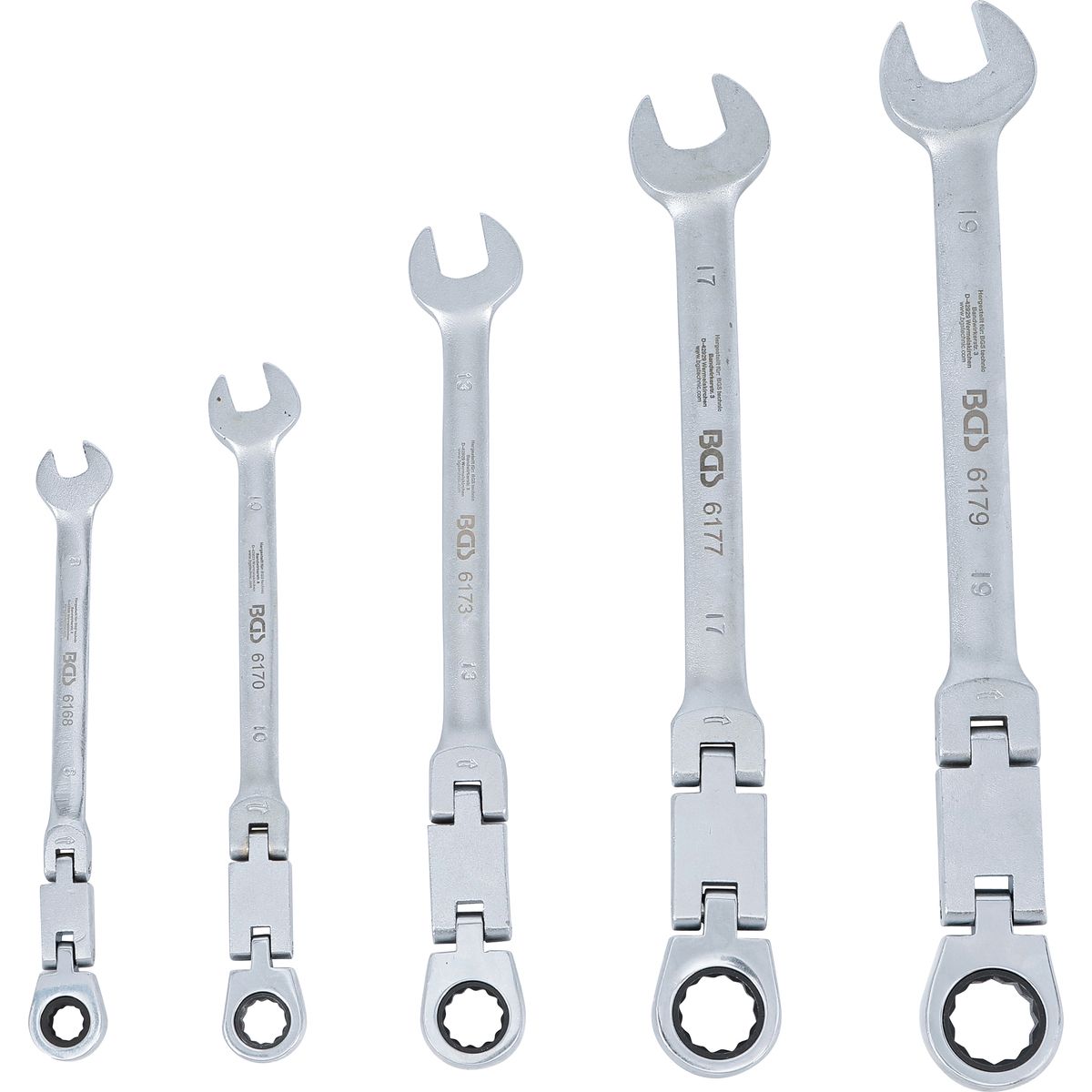 Double-Joint Ratchet Combination Wrench Set | adjustable | 8 - 19 mm | 5 pcs.