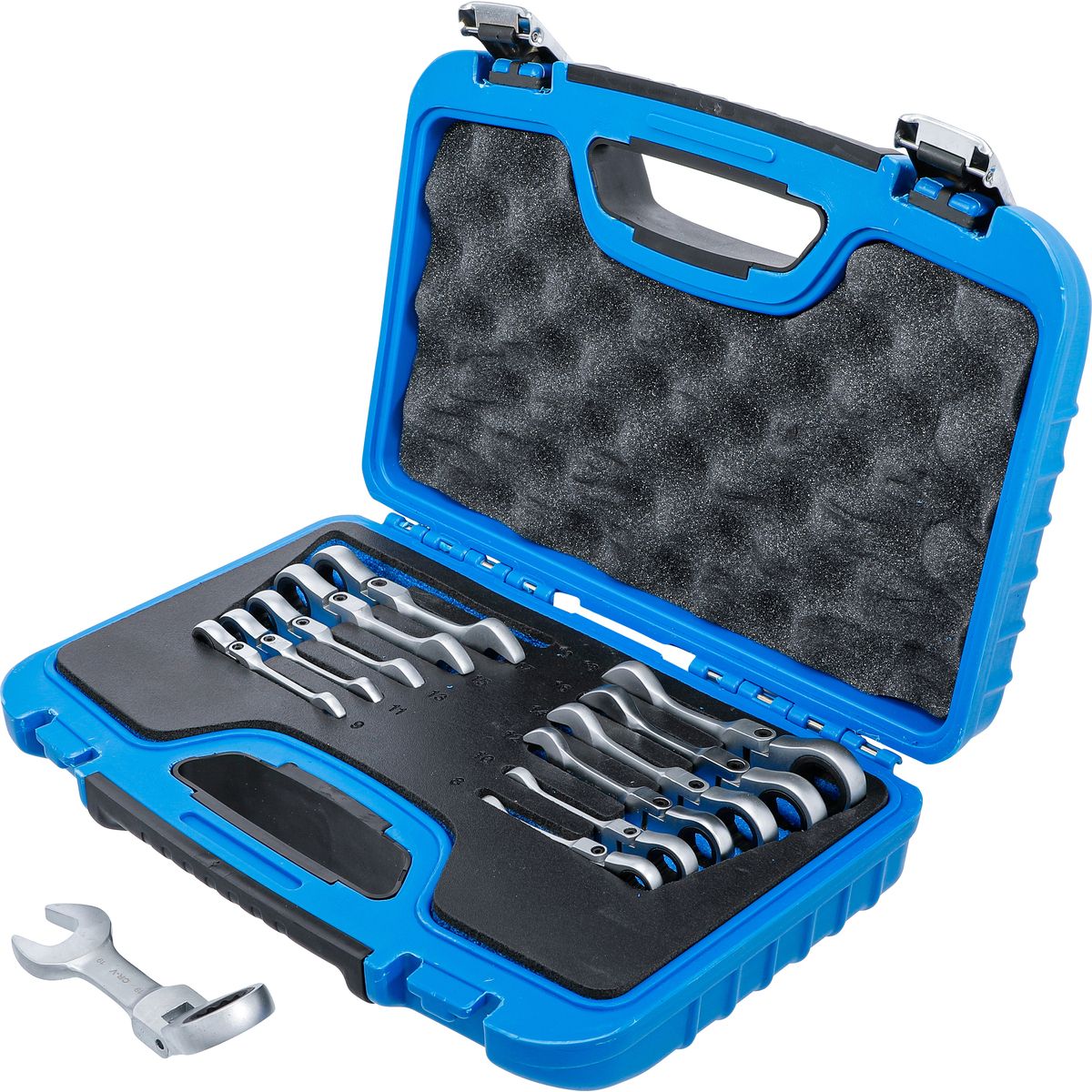 Ratchet Combination Wrench Set | short | adjustable | 8 - 19 mm | 12 pcs.