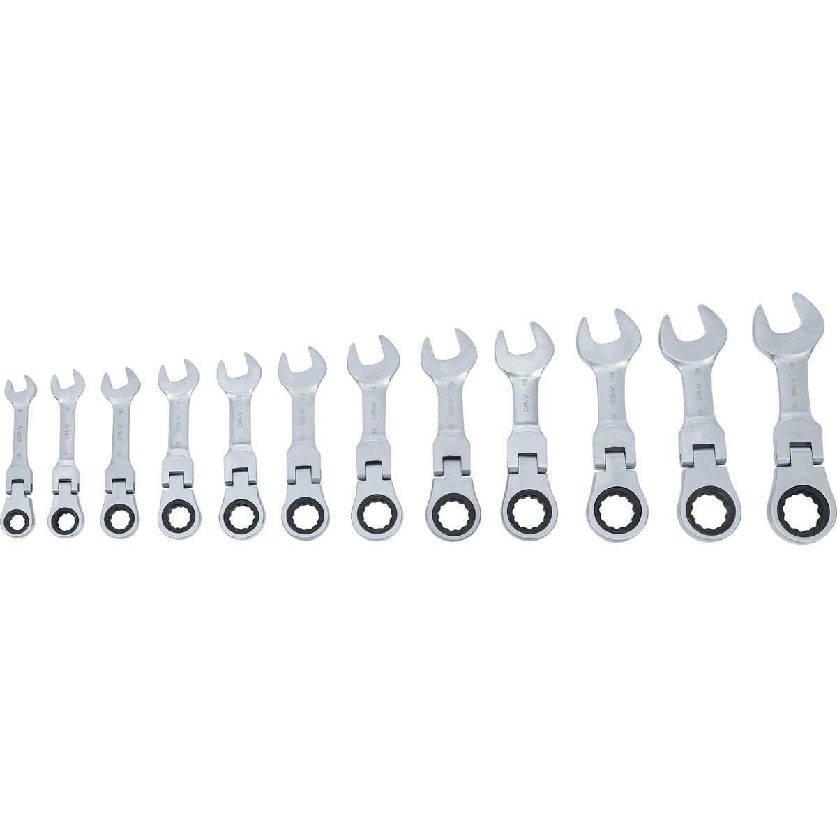 Ratchet Combination Wrench Set | short | adjustable | 8 - 19 mm | 12 pcs.