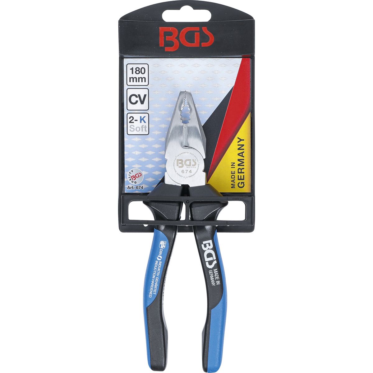 Combination Pliers | with Facet and Cutting Edge | 180 mm