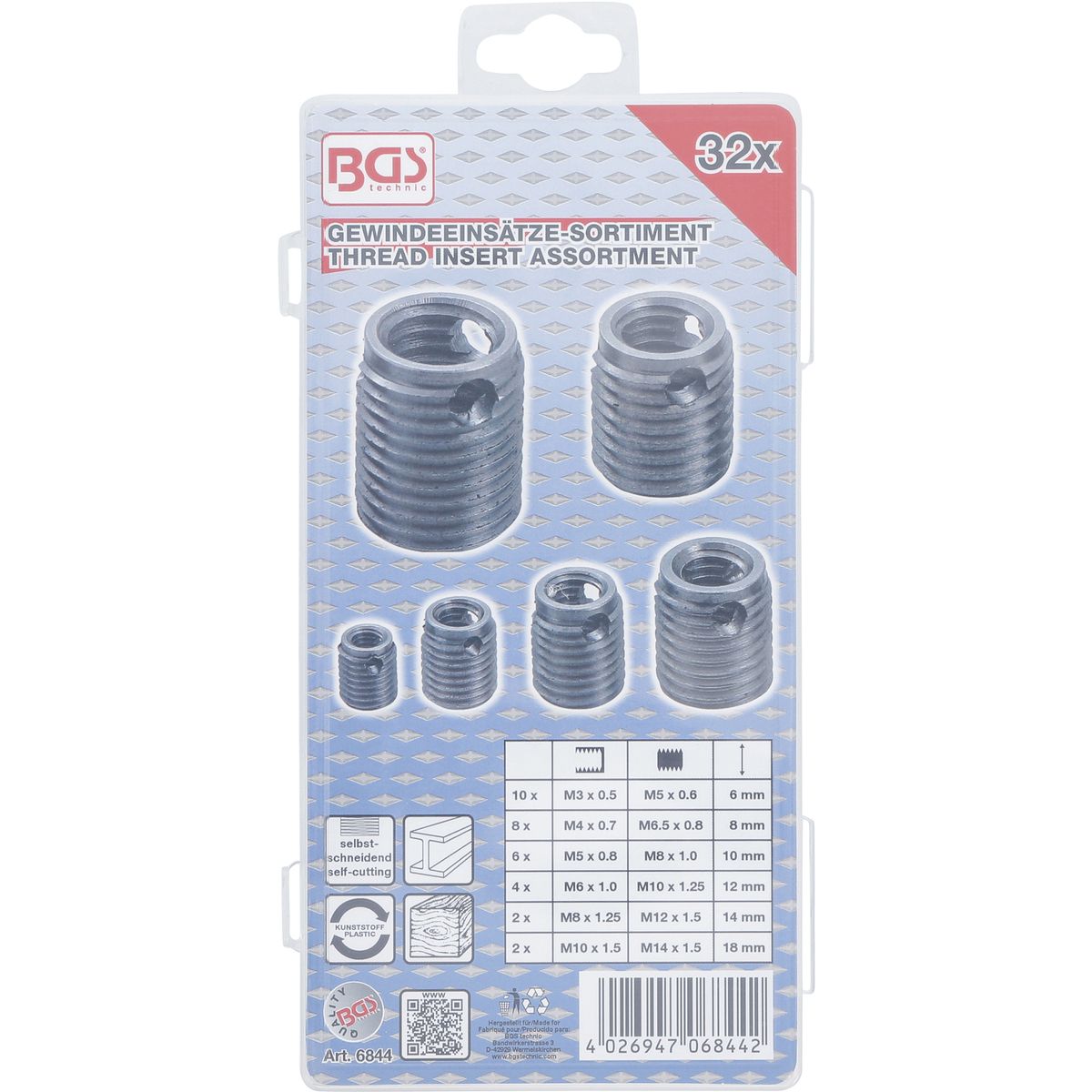 Thread Insert Assortment | self-tapping | 32-pcs.