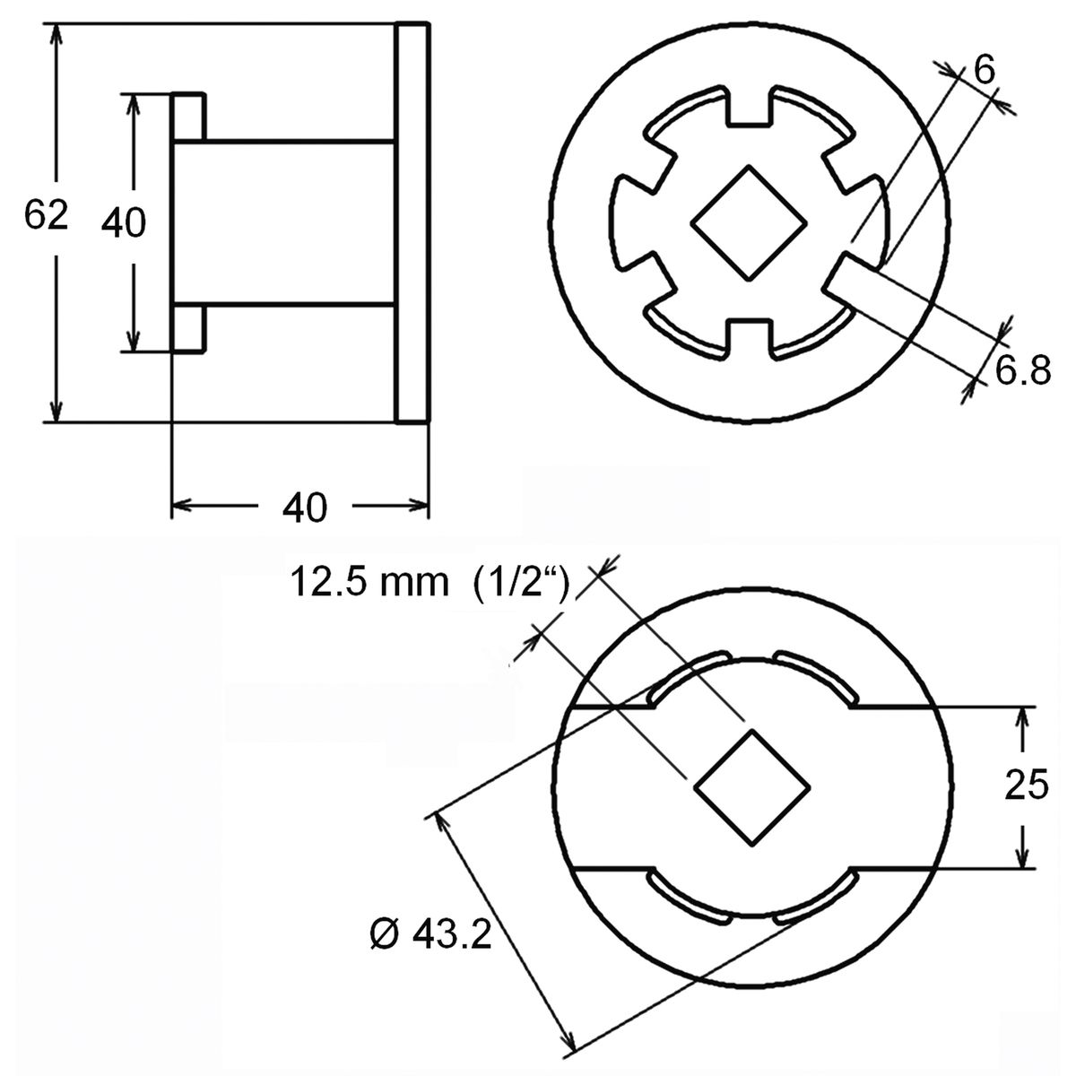 Oil Filter Wrench | 6 teeth | for Hyundai & Kia 2.0L / 2.2L Diesel