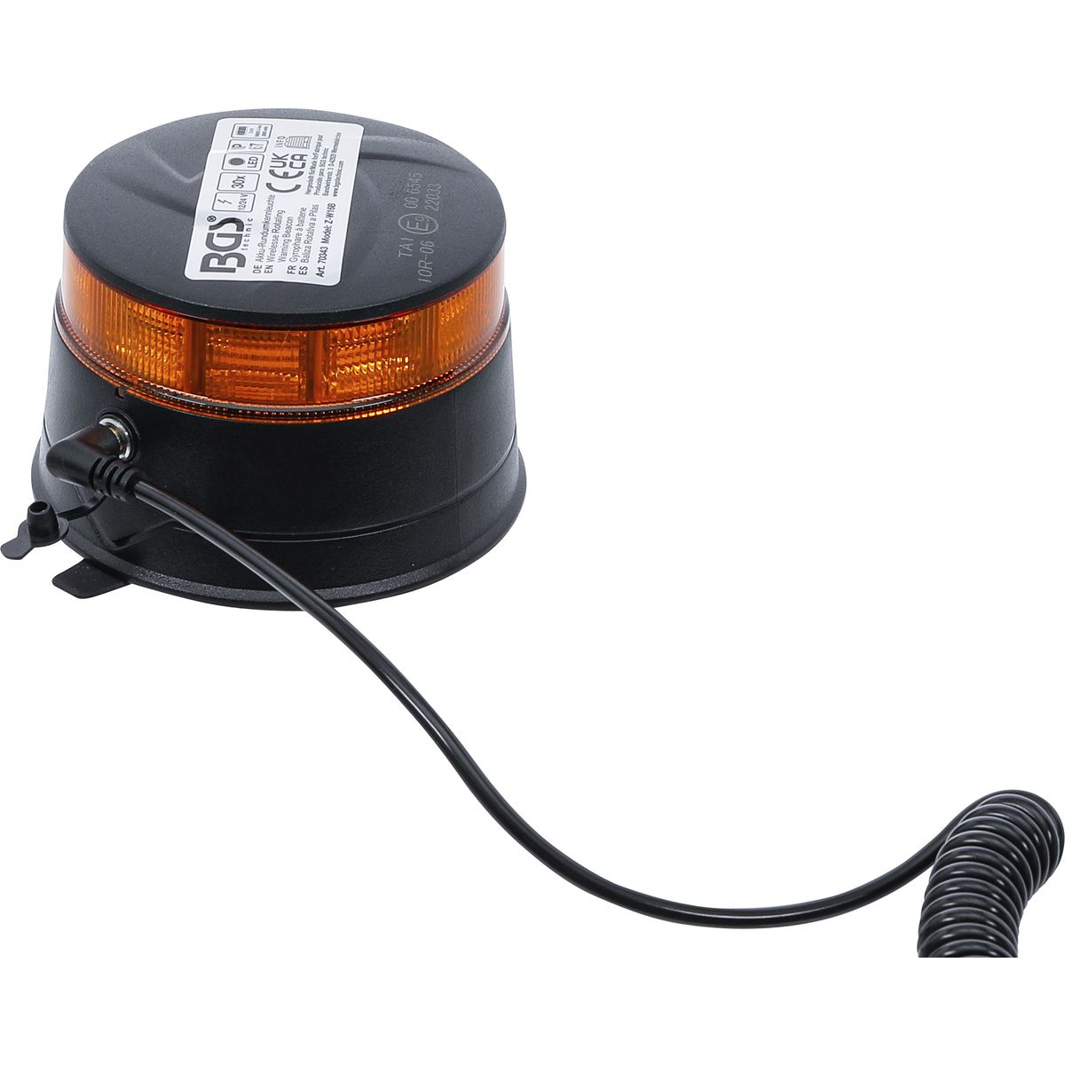 Lampe de signalisation panoramique à batterie | jaune | avec aimant | 12 V / 24 V | Ø 130 mm