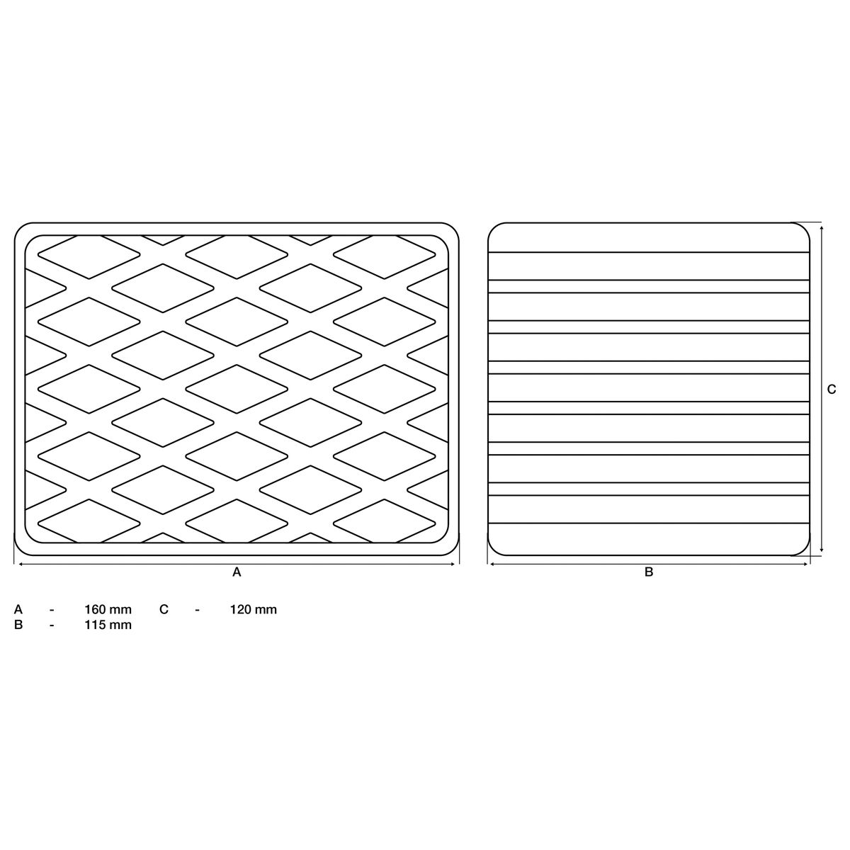 Almohadilla de goma | para plataformas elevadoras | 160 x 120 x 115 mm