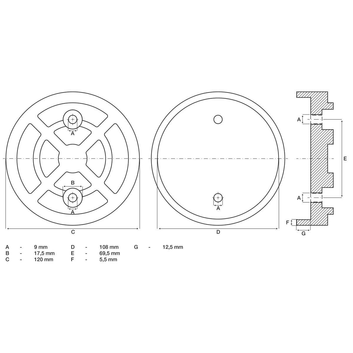 Rubber Pad | for Auto Lifts | Ø 120 mm