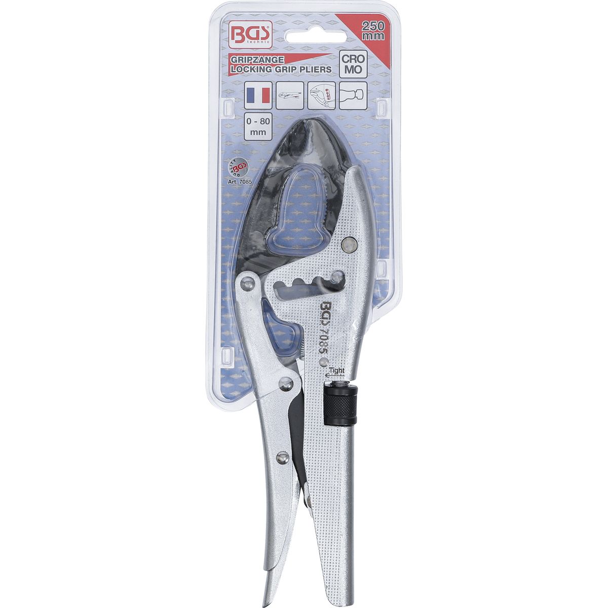 Locking Grip Pliers | 4-way Adjustable | Deep Offset Jaw | French Type | 250 mm