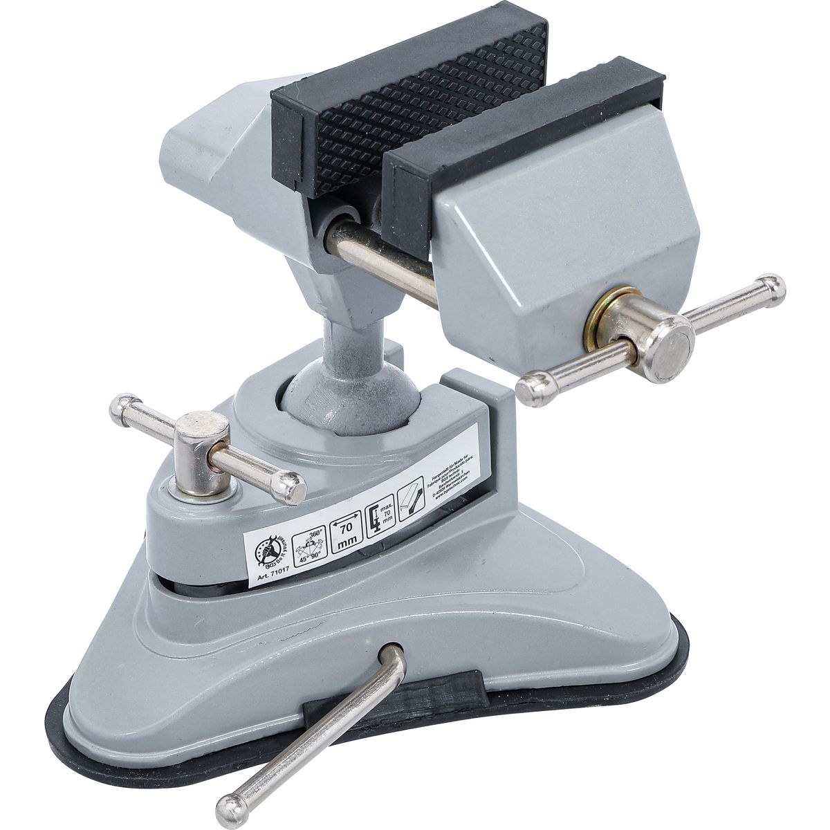 Table Bench Vice | rotatable | Jaws 70 mm | with Vacuum Suction Base