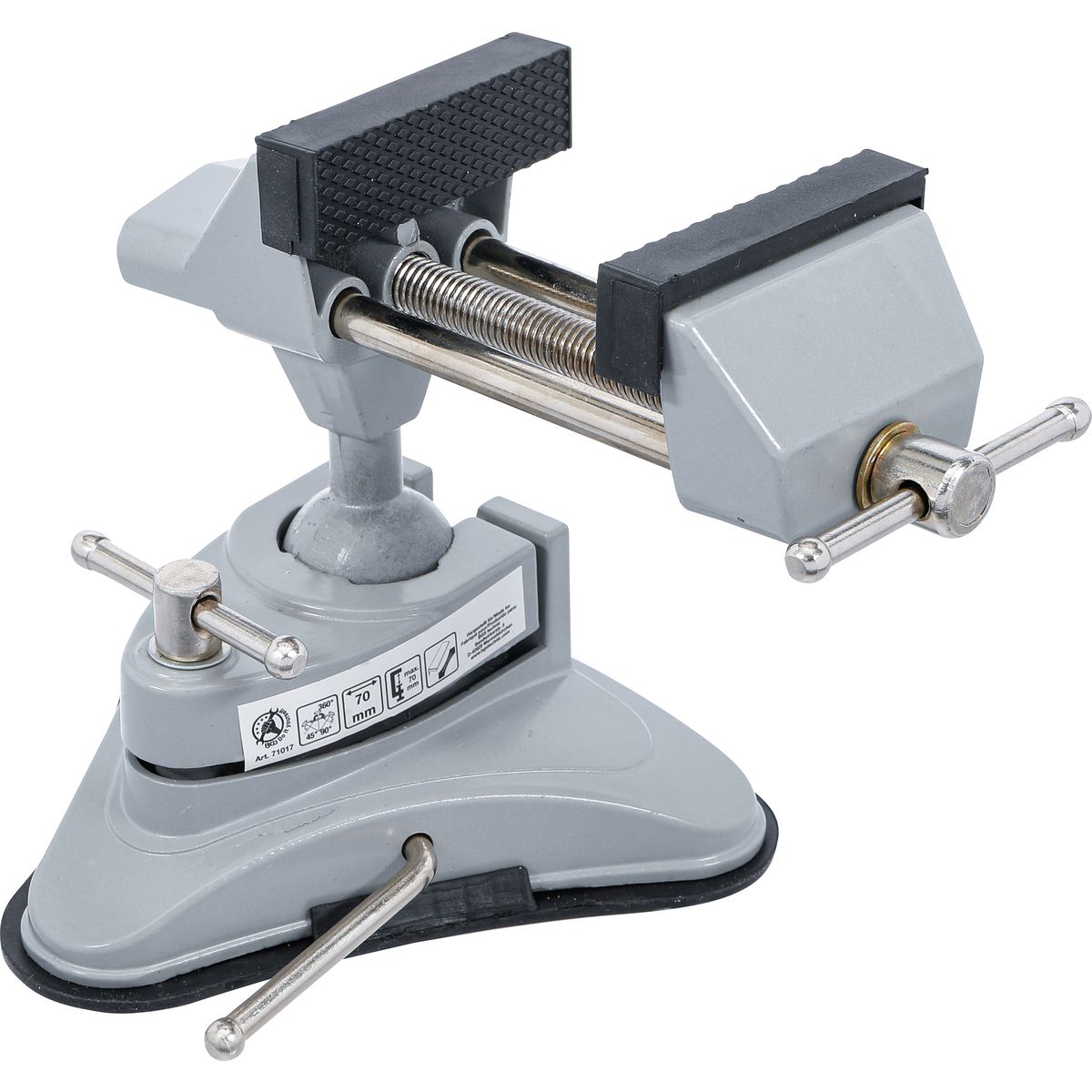 Table Bench Vice | rotatable | Jaws 70 mm | with Vacuum Suction Base