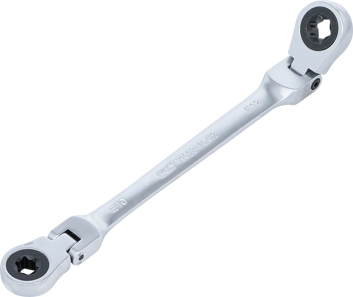 Double Ratchet Ring Spanner | adjustable | with E-Type Ring Heads | E10 x E12