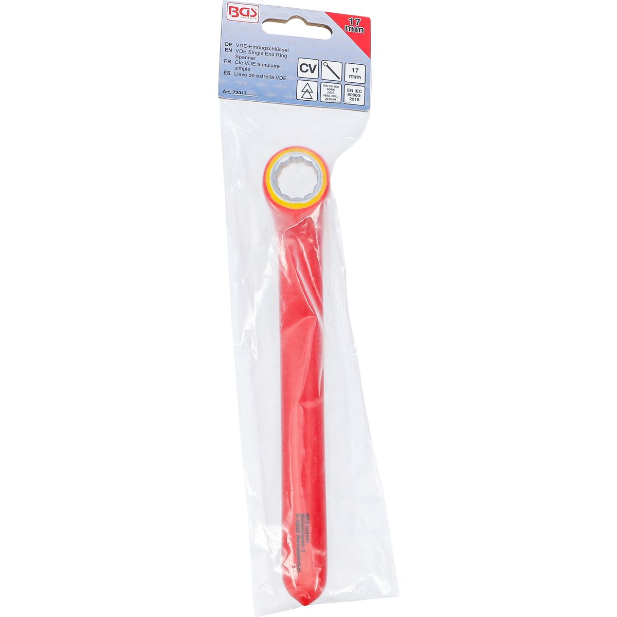 VDE Single End Ring Spanner | deep offset end | 17 mm