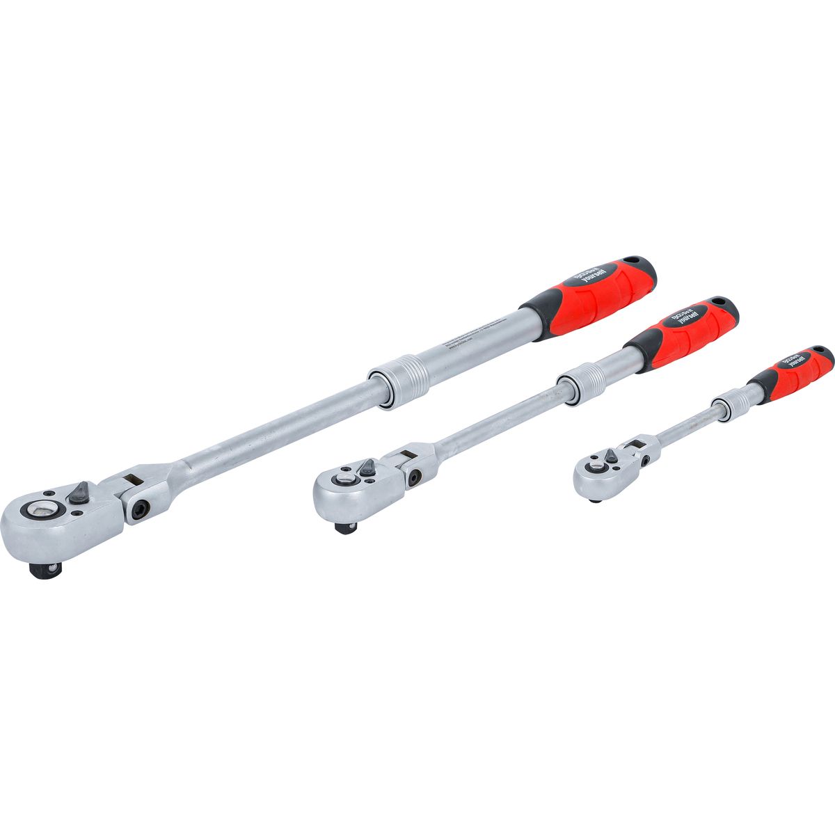 Reversible Ratchet Set | extendable, bendable | 6.3 mm (1/4") - 10 mm (3/8") - 12.5 mm (1/2") | 3 pcs.