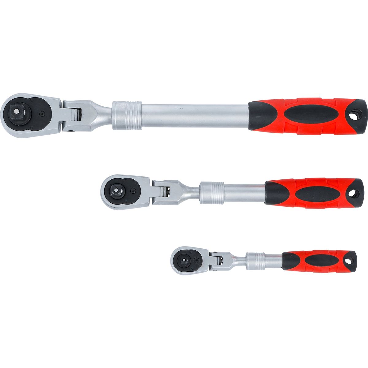 Reversible Ratchet Set | extendable, bendable | 6.3 mm (1/4") - 10 mm (3/8") - 12.5 mm (1/2") | 3 pcs.