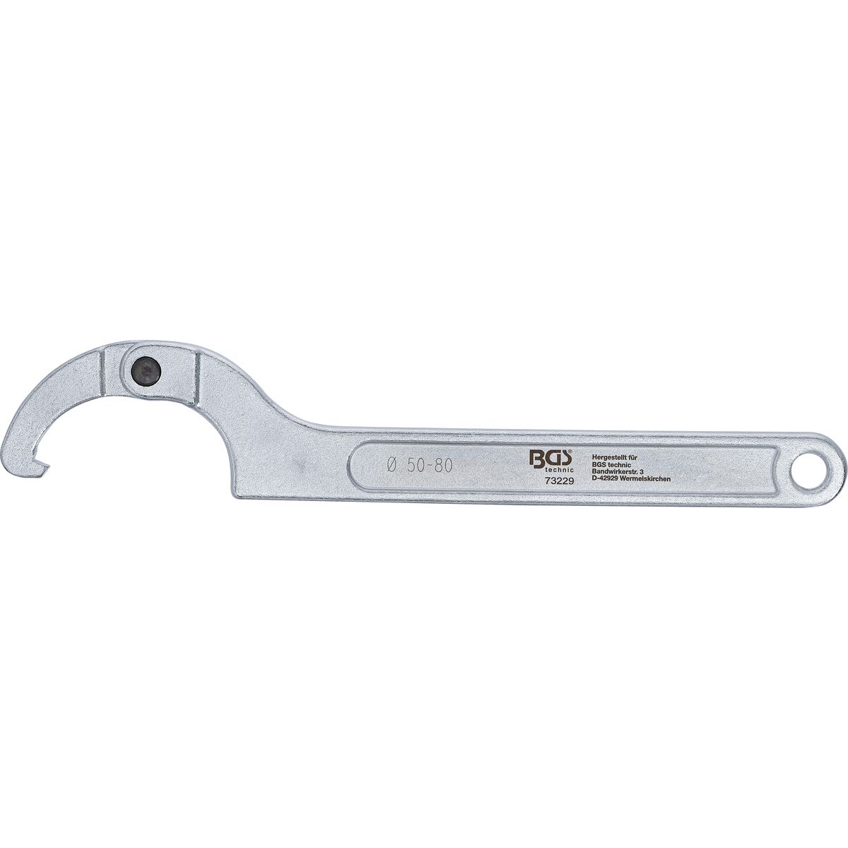 Adjustable Hook Wrench with Nose | 50 - 80 mm