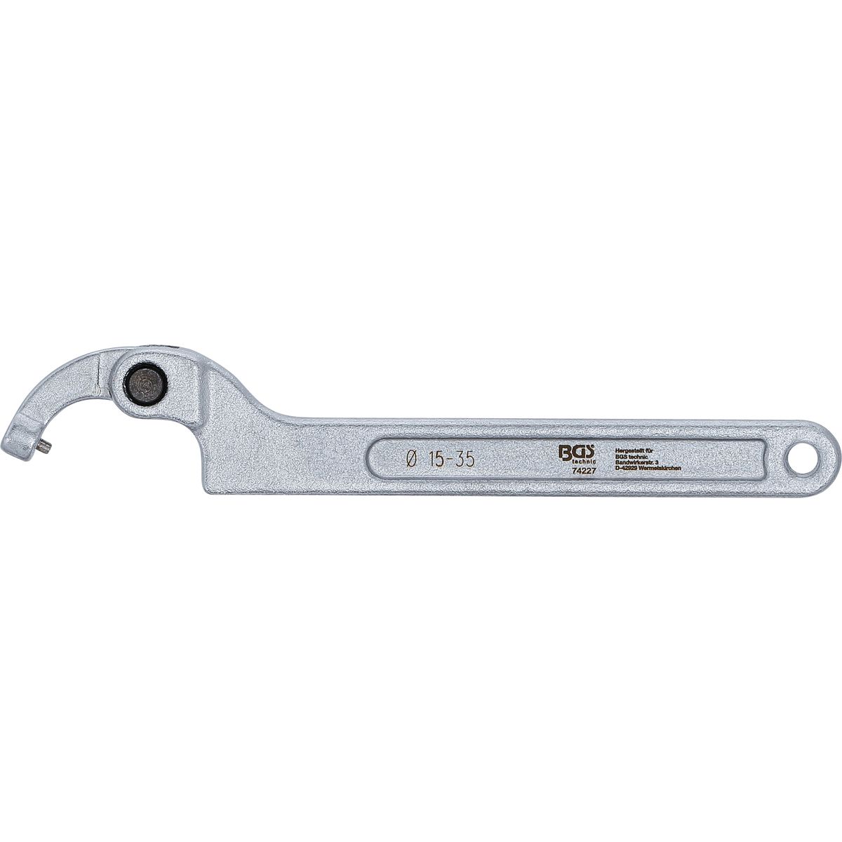 Adjustable Hook Wrench with Pin | 15 - 35 mm